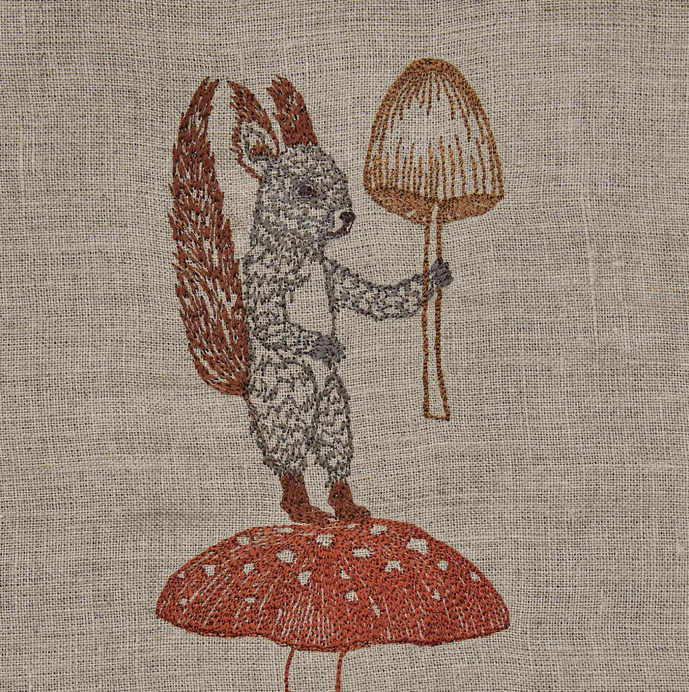Coral & Tusk Squirrel with Mushroom Large Stocking