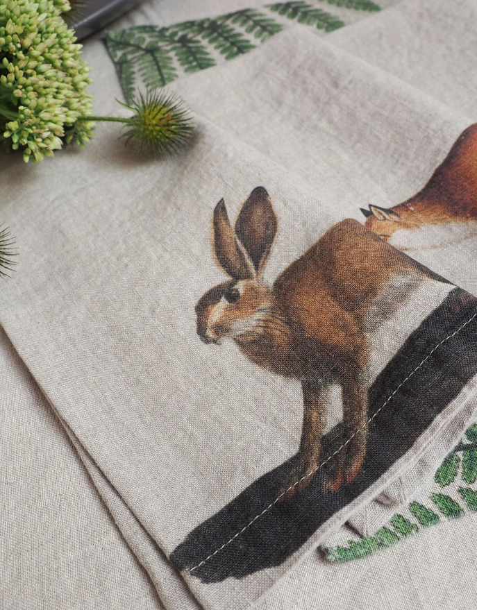 European Linen 'Hare' Set of 6 Linen Napkins