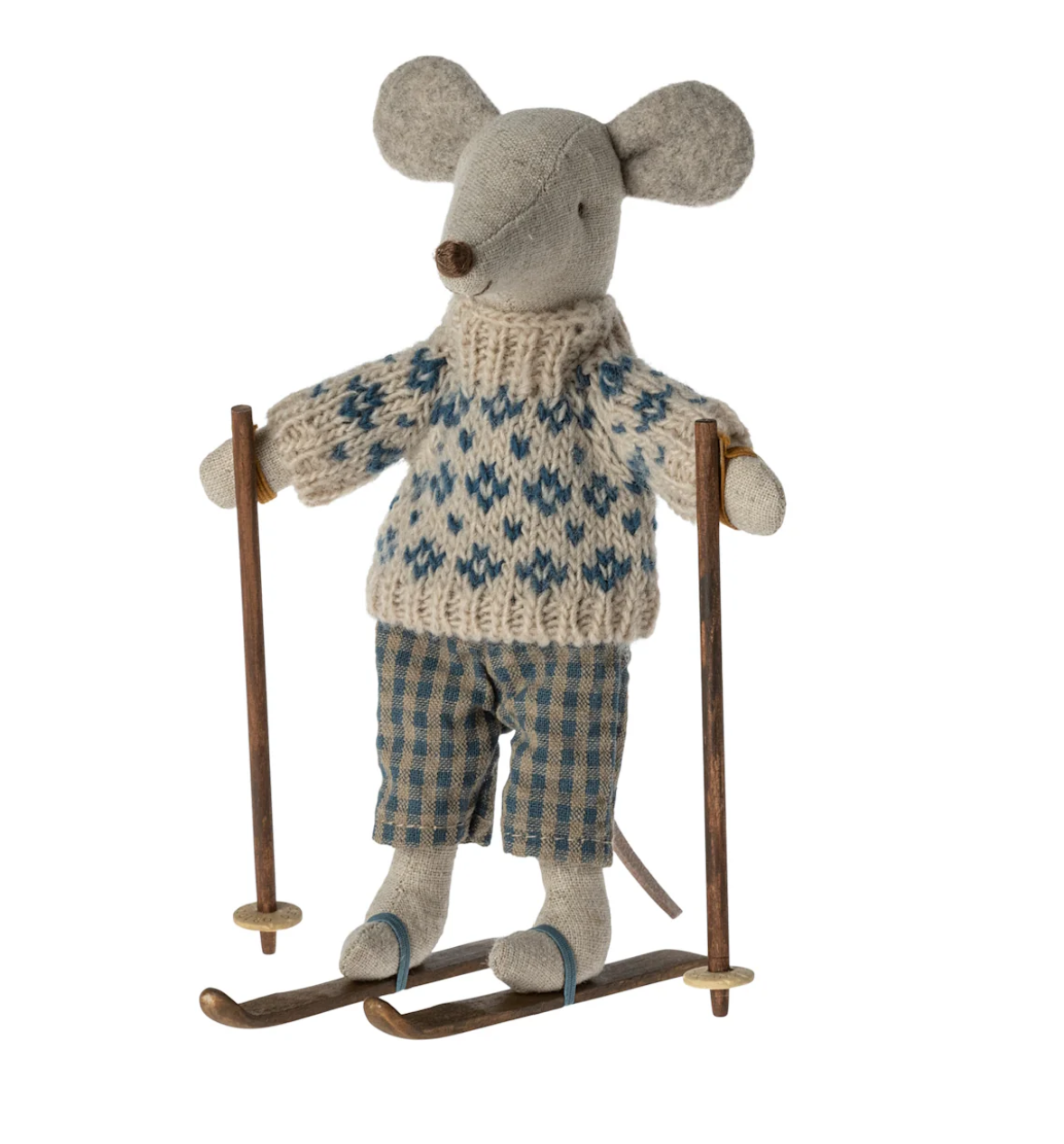 Maileg Winter Dad Mouse with Skis
