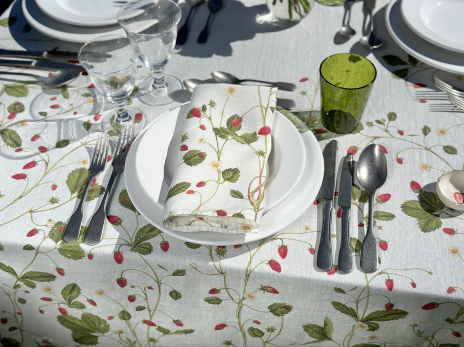 Summerill & Bishop 'Fraises des Bois' Strawberry Linen Napkin