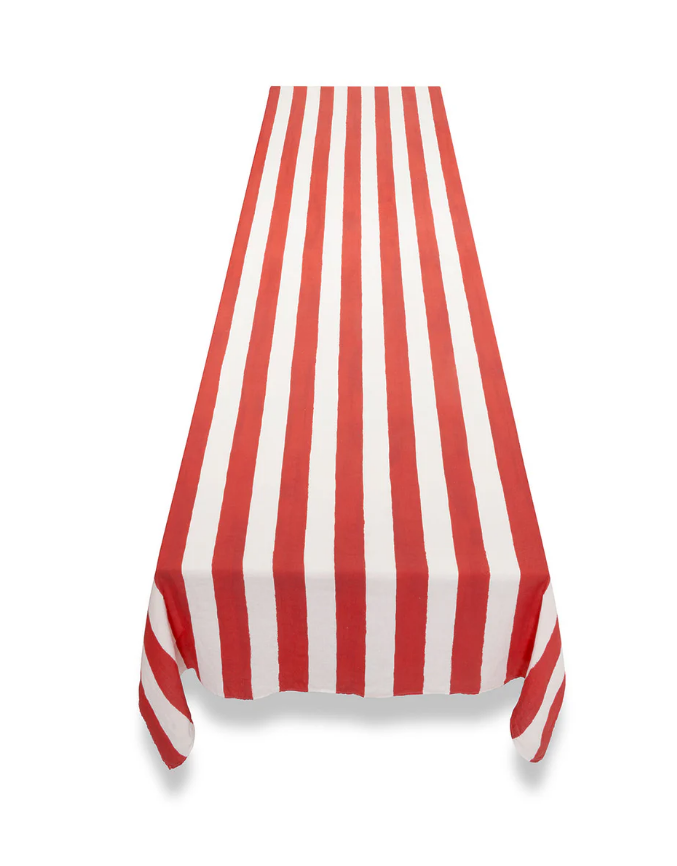 Summerill & Bishop 'Red & White Stripe' Linen Tablecloth
