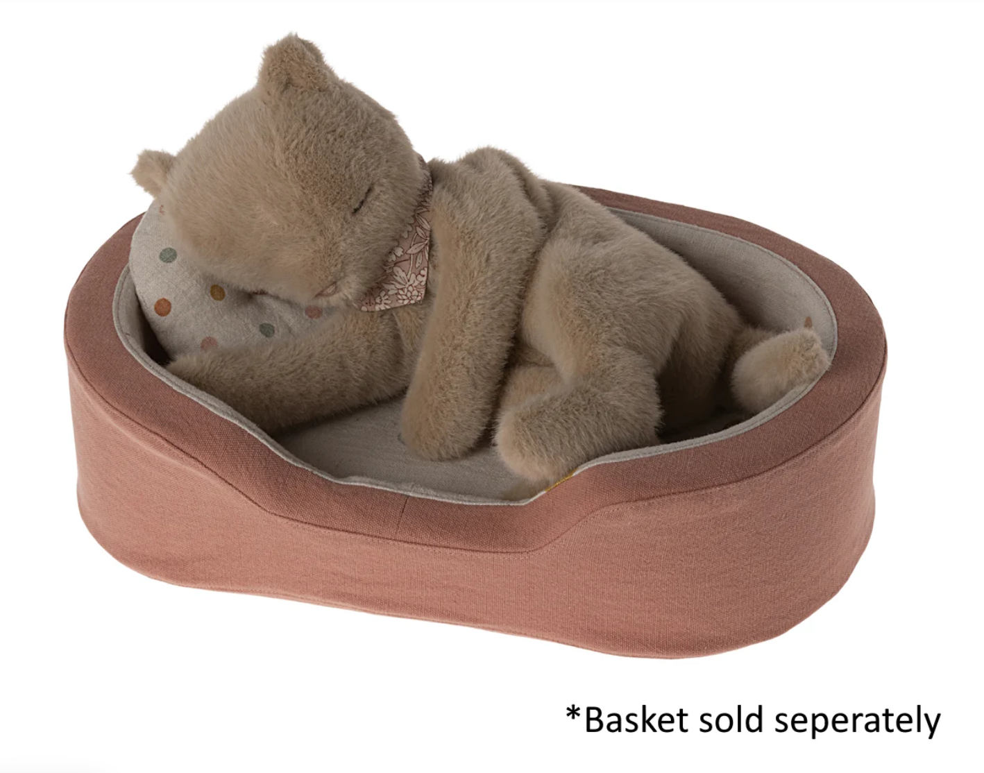 Maileg Sleeping Kitten Plush Peach Small