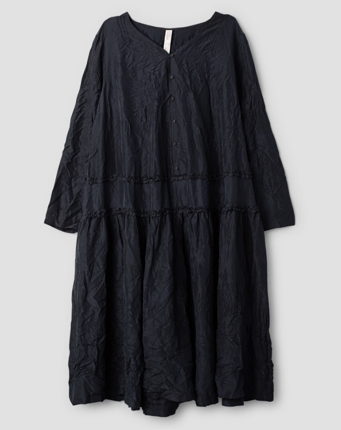 Ewa i Walla 'Sylvi' Silk Dress - Black LAST SIZE Large