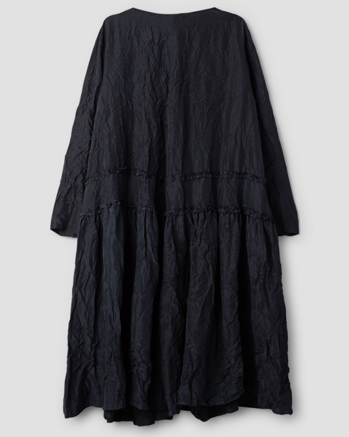 Ewa i Walla 'Sylvi' Silk Dress - Black LAST SIZE Large