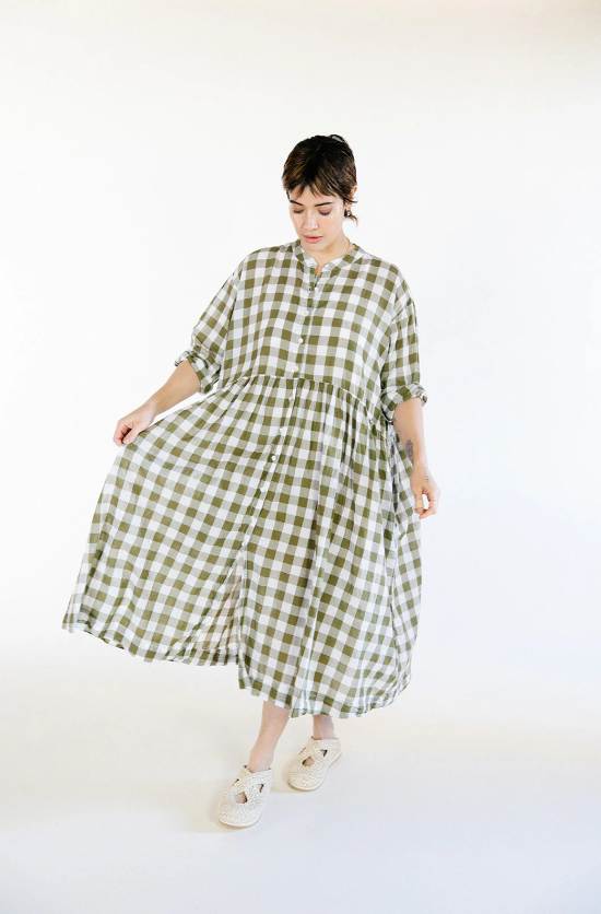 Metta Oak Gathered Waist Dress - Candy Stripe