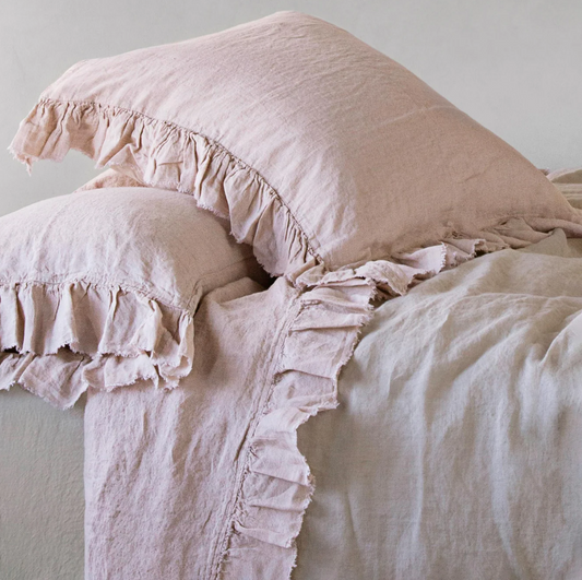 Hale Mercantile 'Kristine' Frill Edge Linen Flat Sheet
