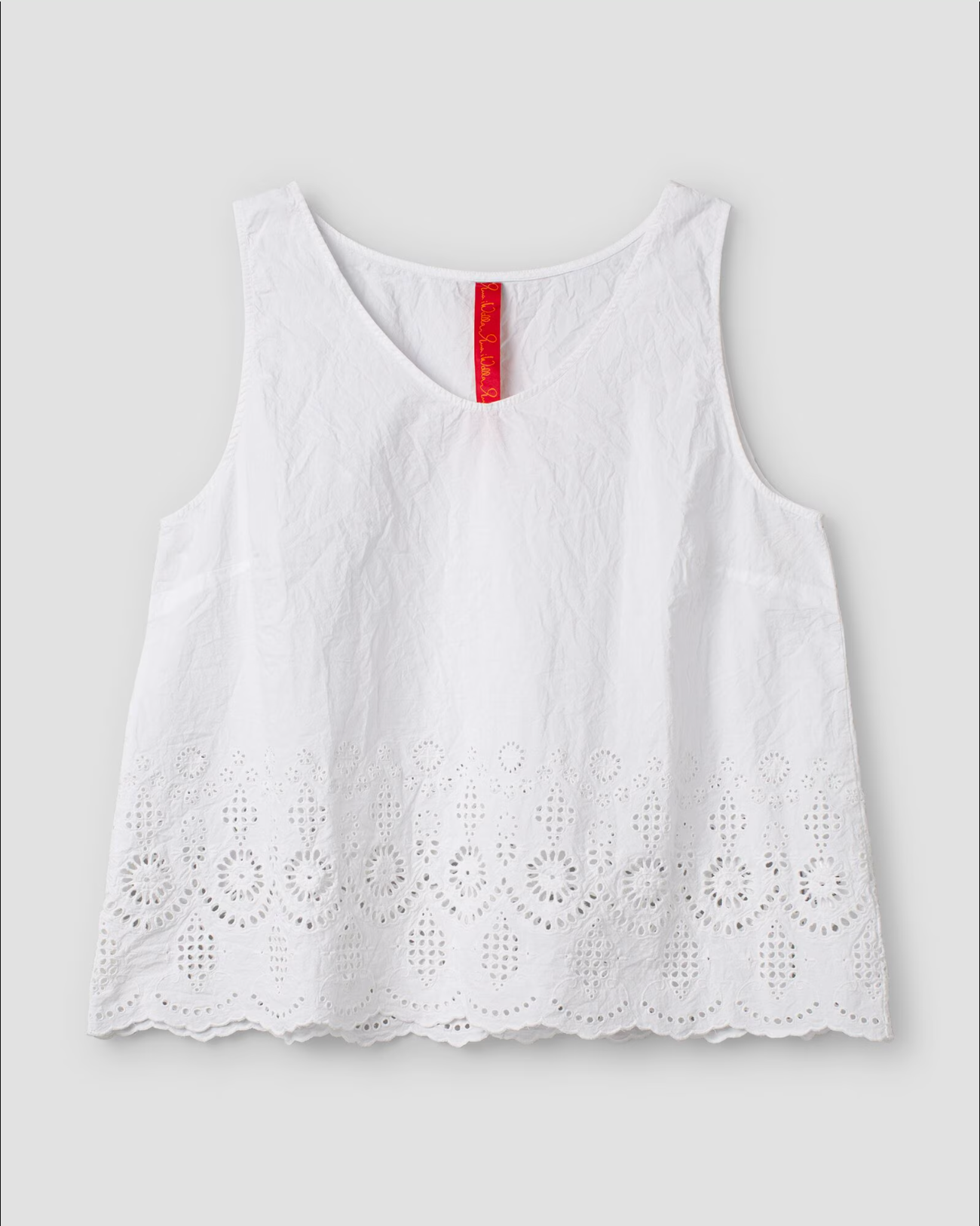 Ewa i Walla 'Aino' V-Neck Top With Embroidery In White LAST ONE Size Medium
