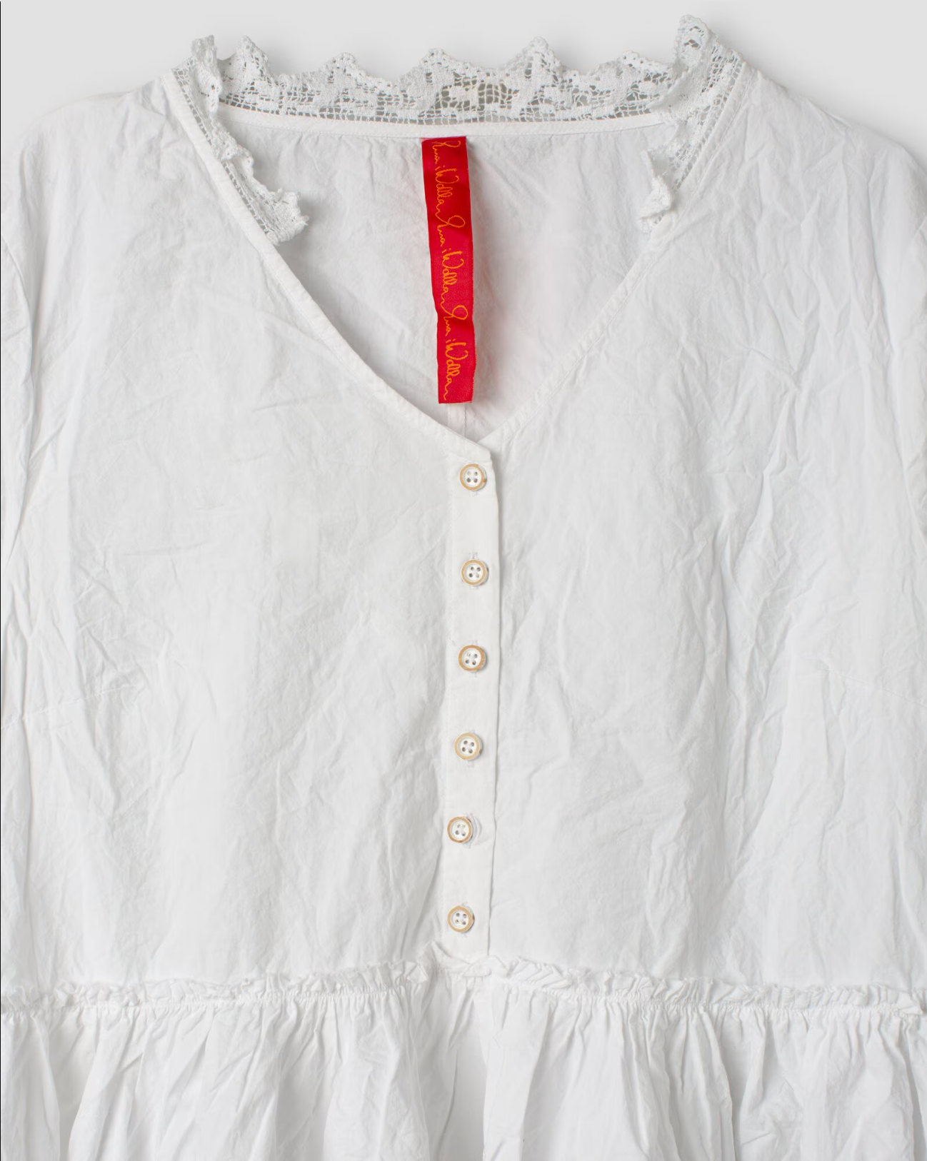 Ewa i Walla 'Mylina' Dress With Lace And Embroidered Details In White