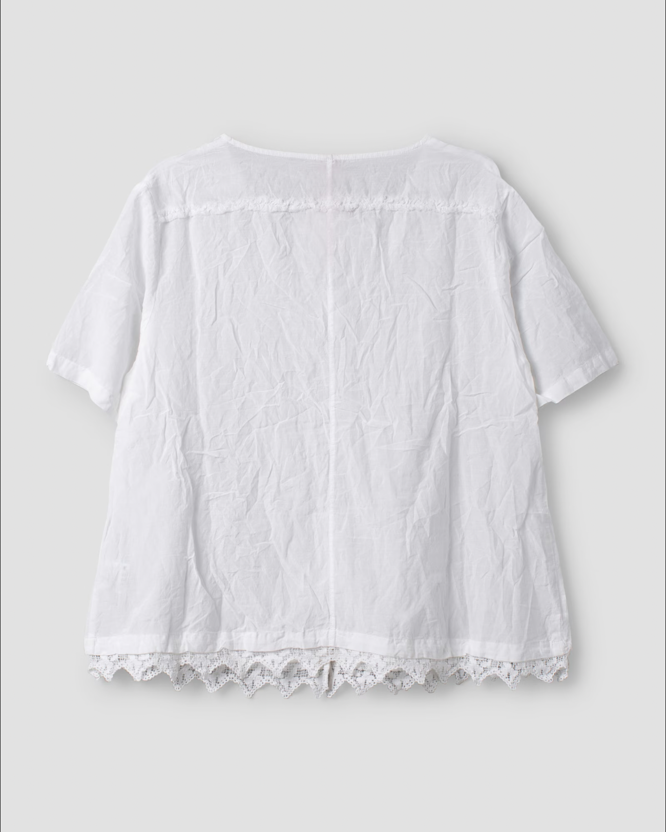 Ewa i Walla 'Gun' Blouse With Lace Hem In White