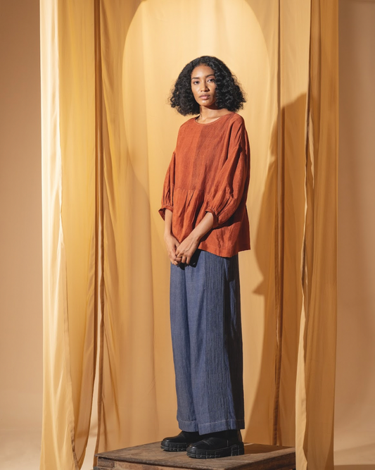 DVE 'Kayra' Pintuck Pants - Denim