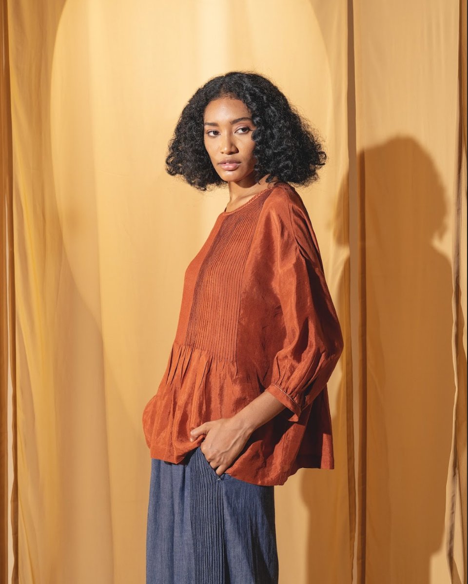 DVE 'Kayra' Pintuck Pants - Denim