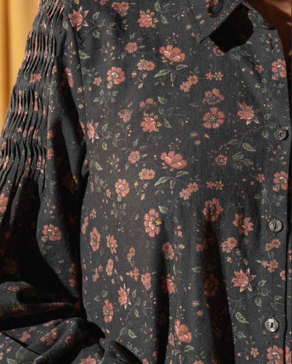 DVE 'Lola' Printed Shirt- Charcoal