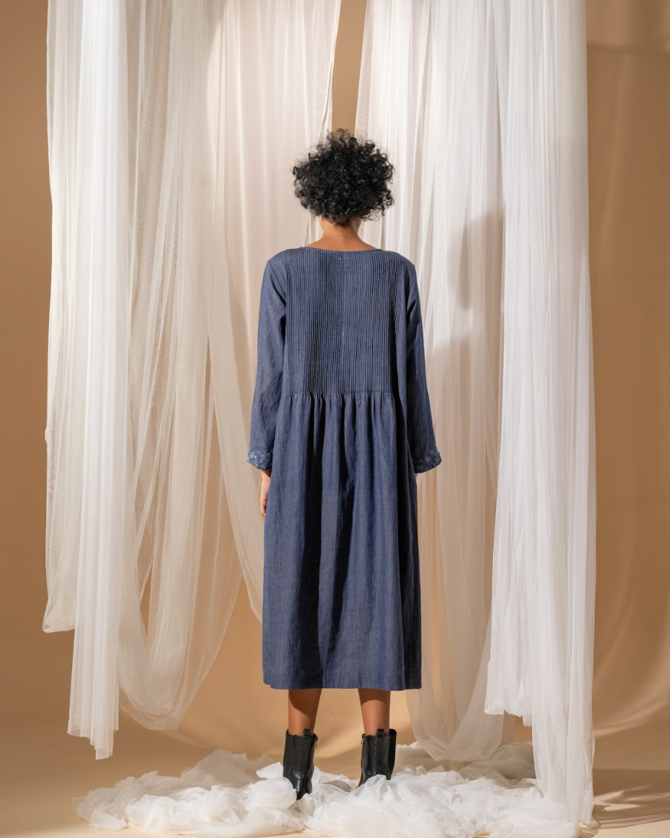 DVE 'Raka' Pintuck Dress - Denim