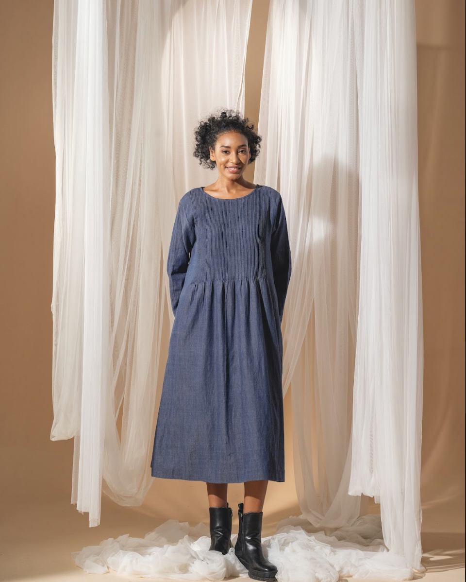 DVE 'Raka' Pintuck Dress - Denim
