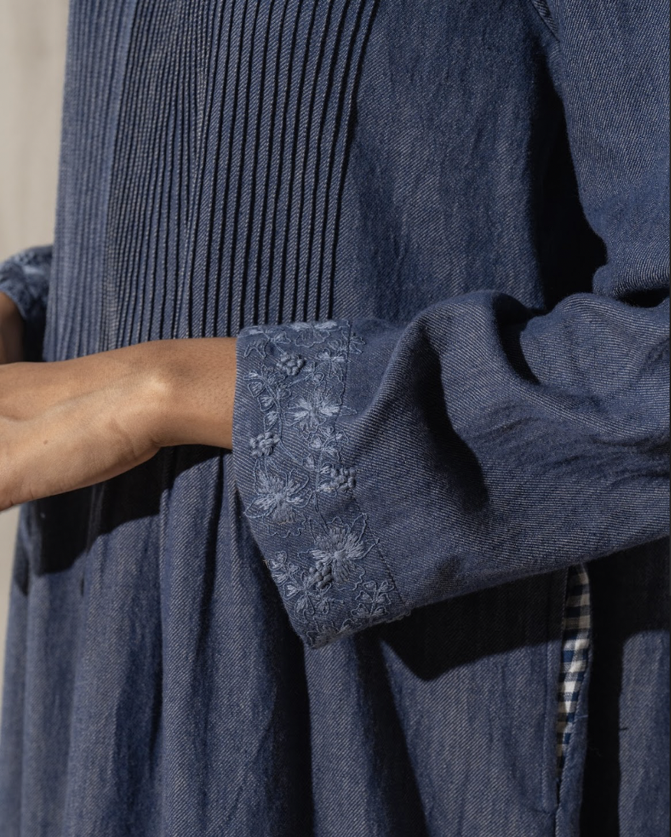 DVE 'Raka' Pintuck Dress - Denim