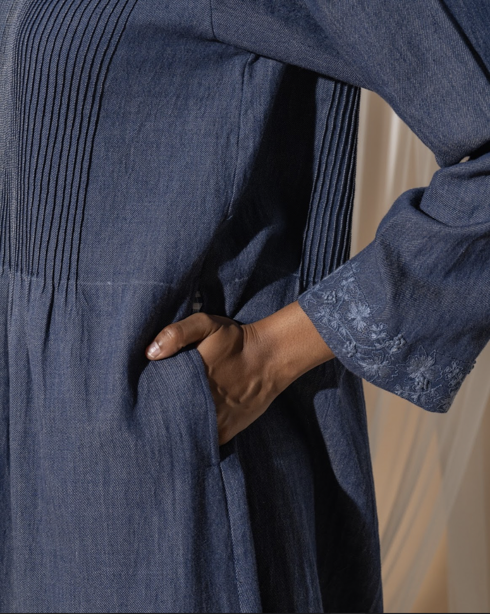 DVE 'Raka' Pintuck Dress - Denim