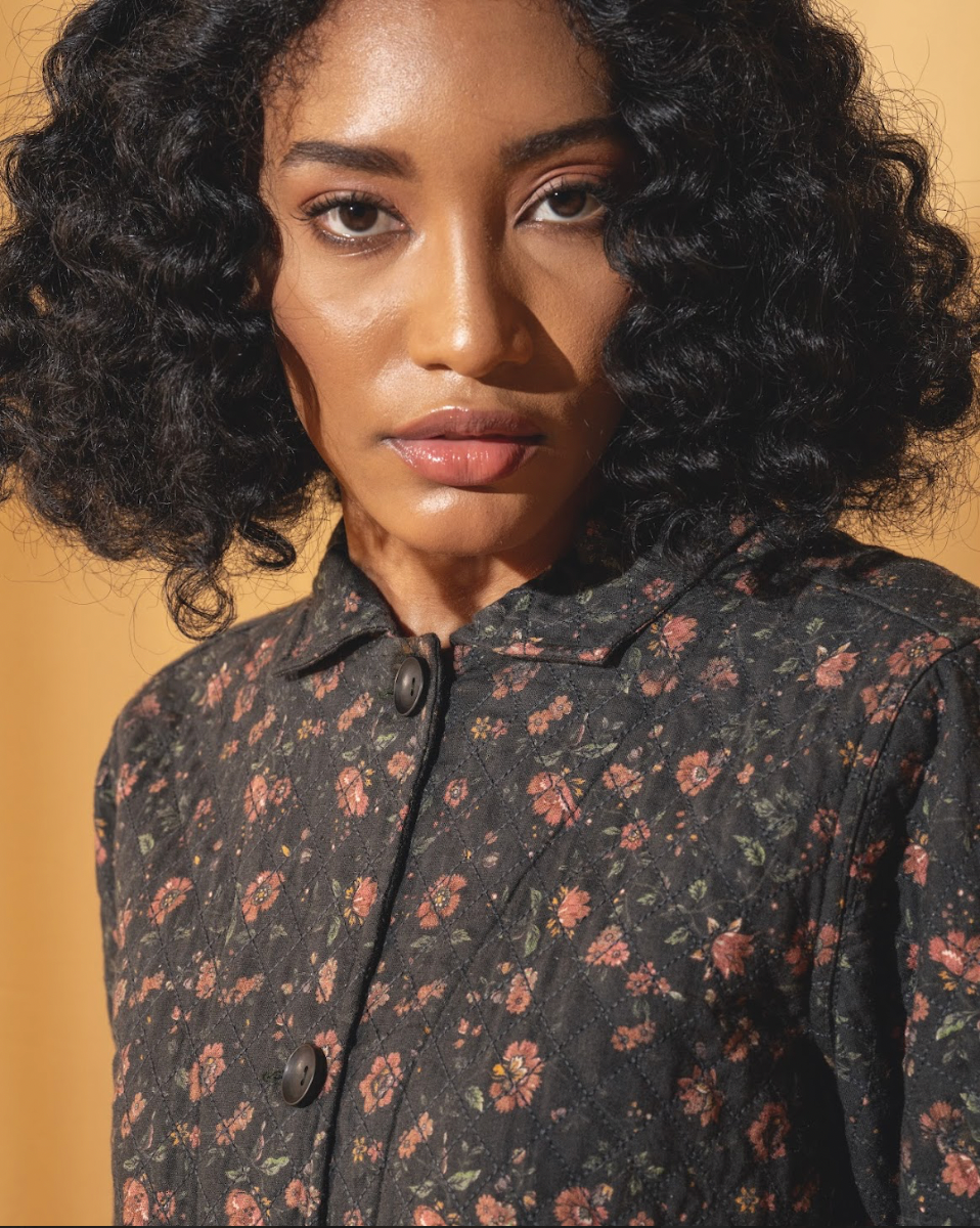 DVE 'Rutvi' Printed Jacket - Charcoal