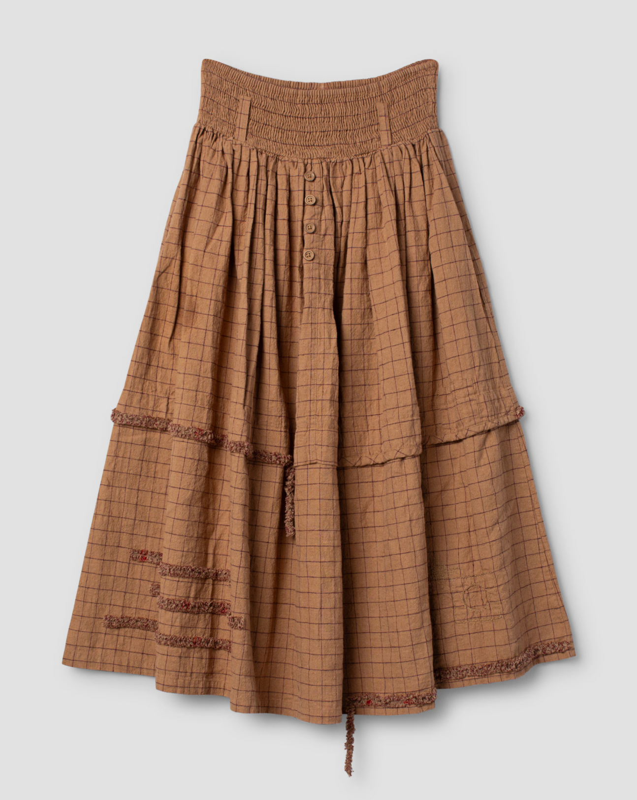 Ewa i Walla 'Sabrina' Checked Skirt In Cinnamon