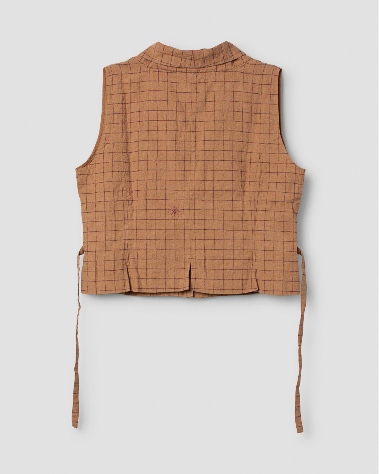 Ewa i Walla 'Rigmor' Checked Linen Vest In Cinnamon