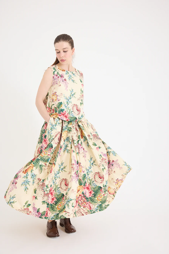 Metta Anna Top - Cotton Poplin - Bouquet Print