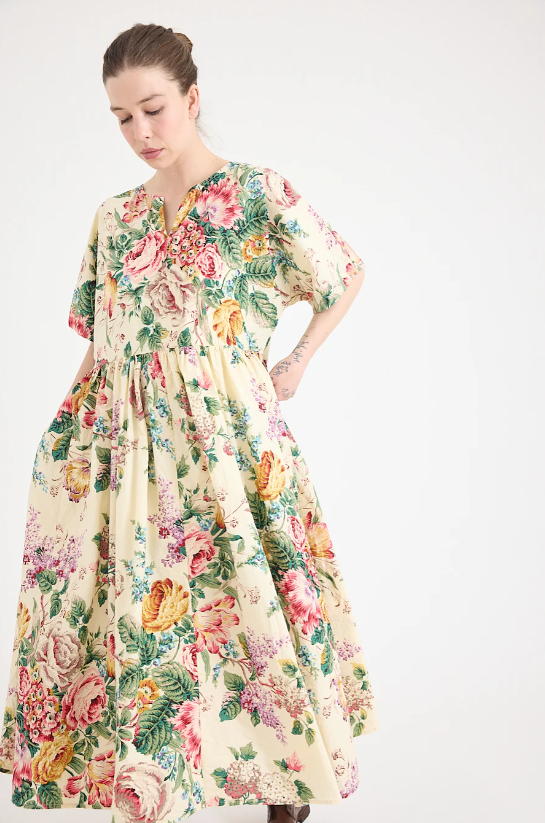 Metta Paloma Dress - Cotton Poplin - Bouquet Print