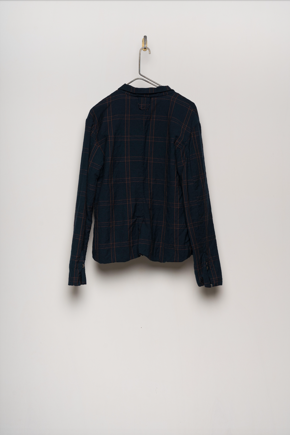 Aequamente Button Up Jacket - Navy/Brown Check