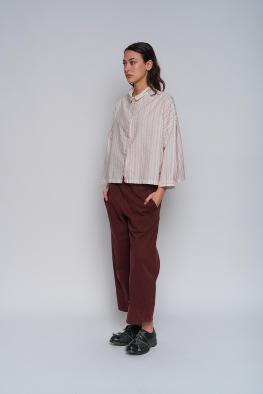 Aequamente Button Up Shirt - Red/White Stripe