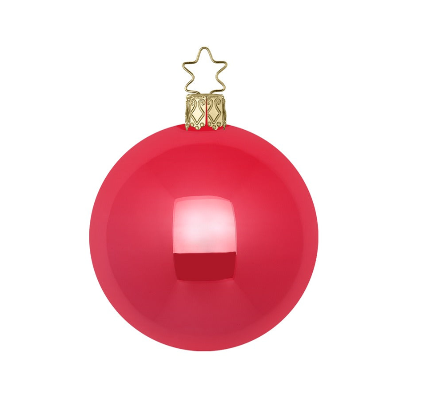 German Glass Christmas Bauble - Pearl Peony Pink - Medium