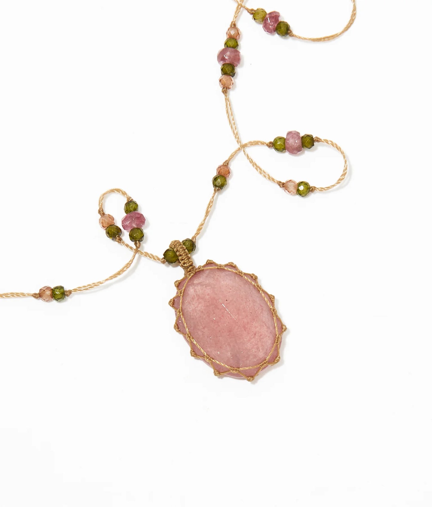 Sharing Tibetan Long Necklace Strawberry Pink