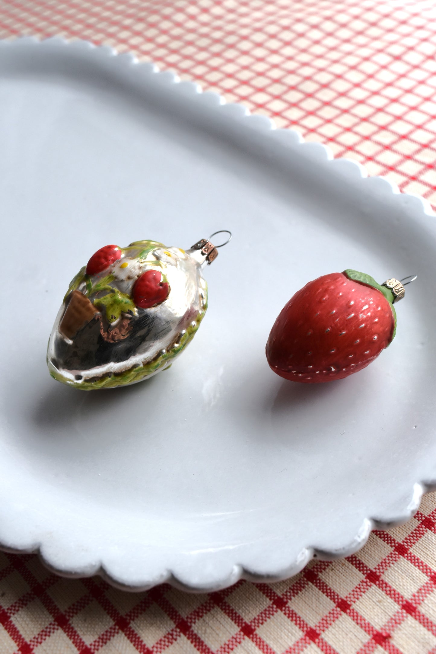 Strawberry Pair - Nostalgic German Christmas Ornaments - Set IV