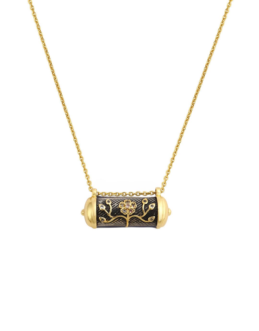 Fine French Gold Necklace - 'Tabiz Taj' Black