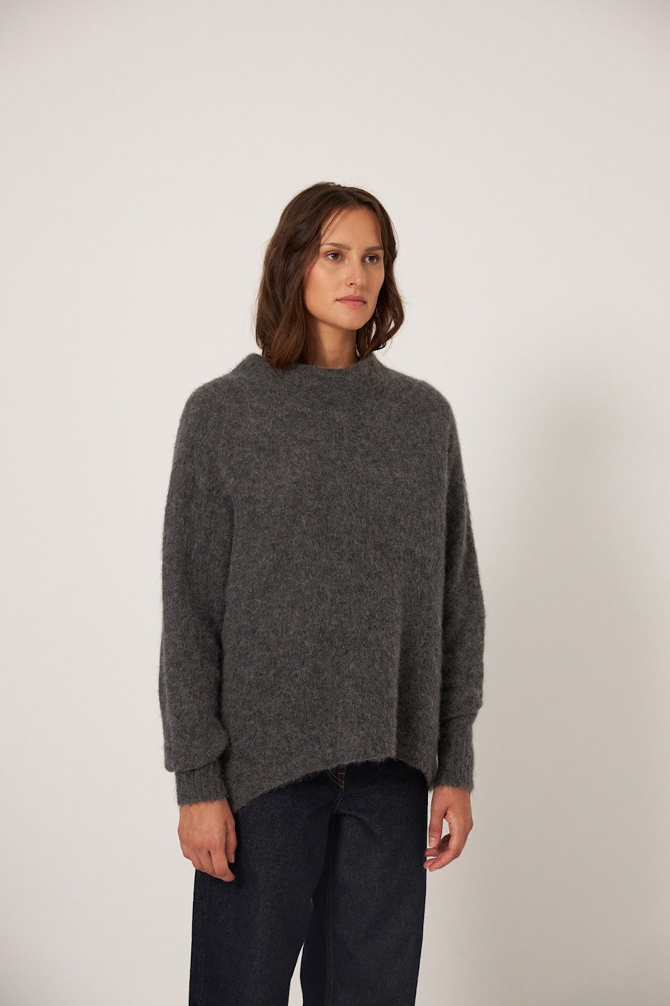 Francie Campfire Alpaca Knit Shadow Grey