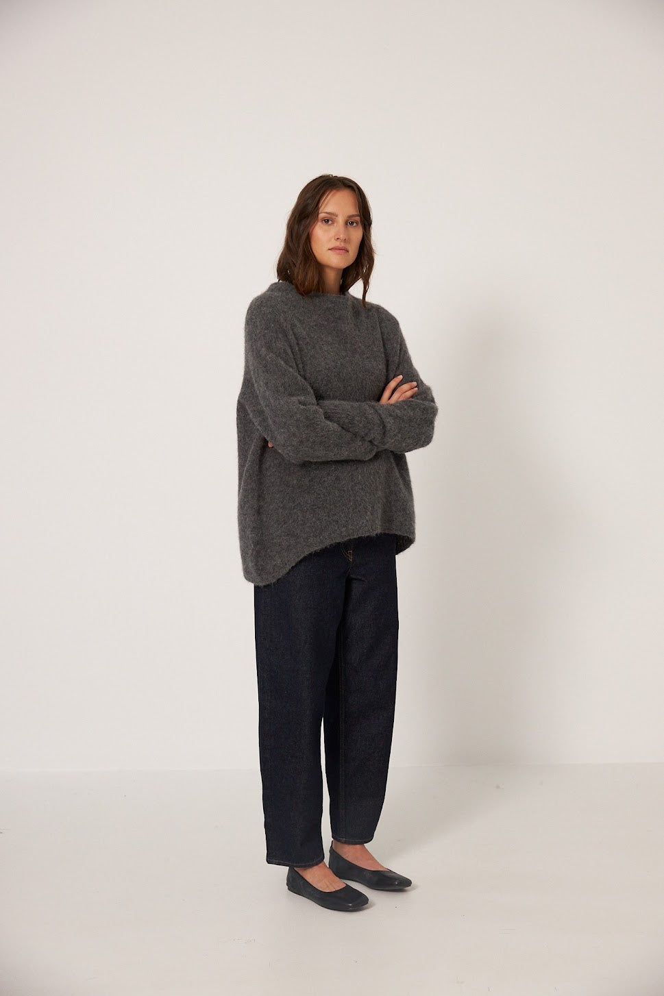Francie Campfire Alpaca Knit Shadow Grey