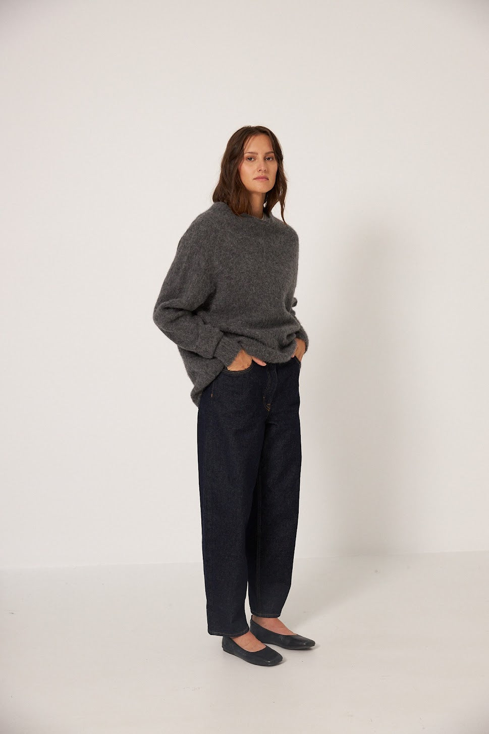 Francie Campfire Alpaca Knit Shadow Grey