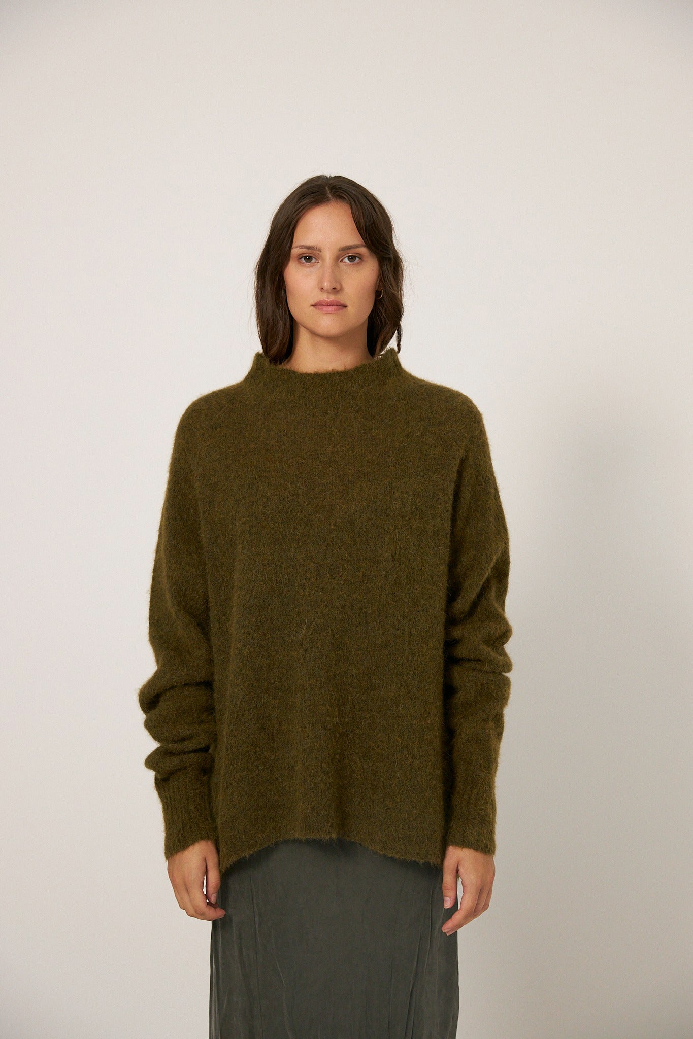 Francie Campfire Alpaca Knit Moss