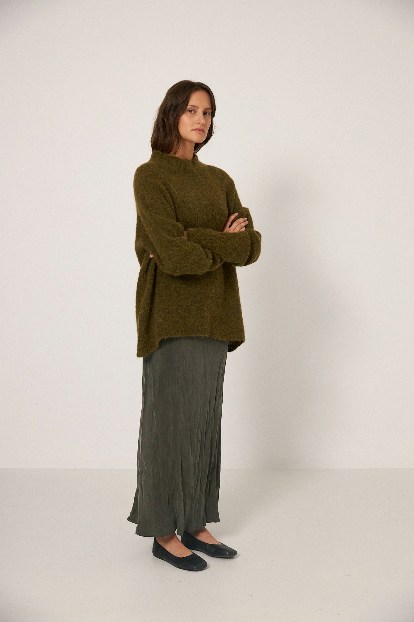 Francie Campfire Alpaca Knit Moss