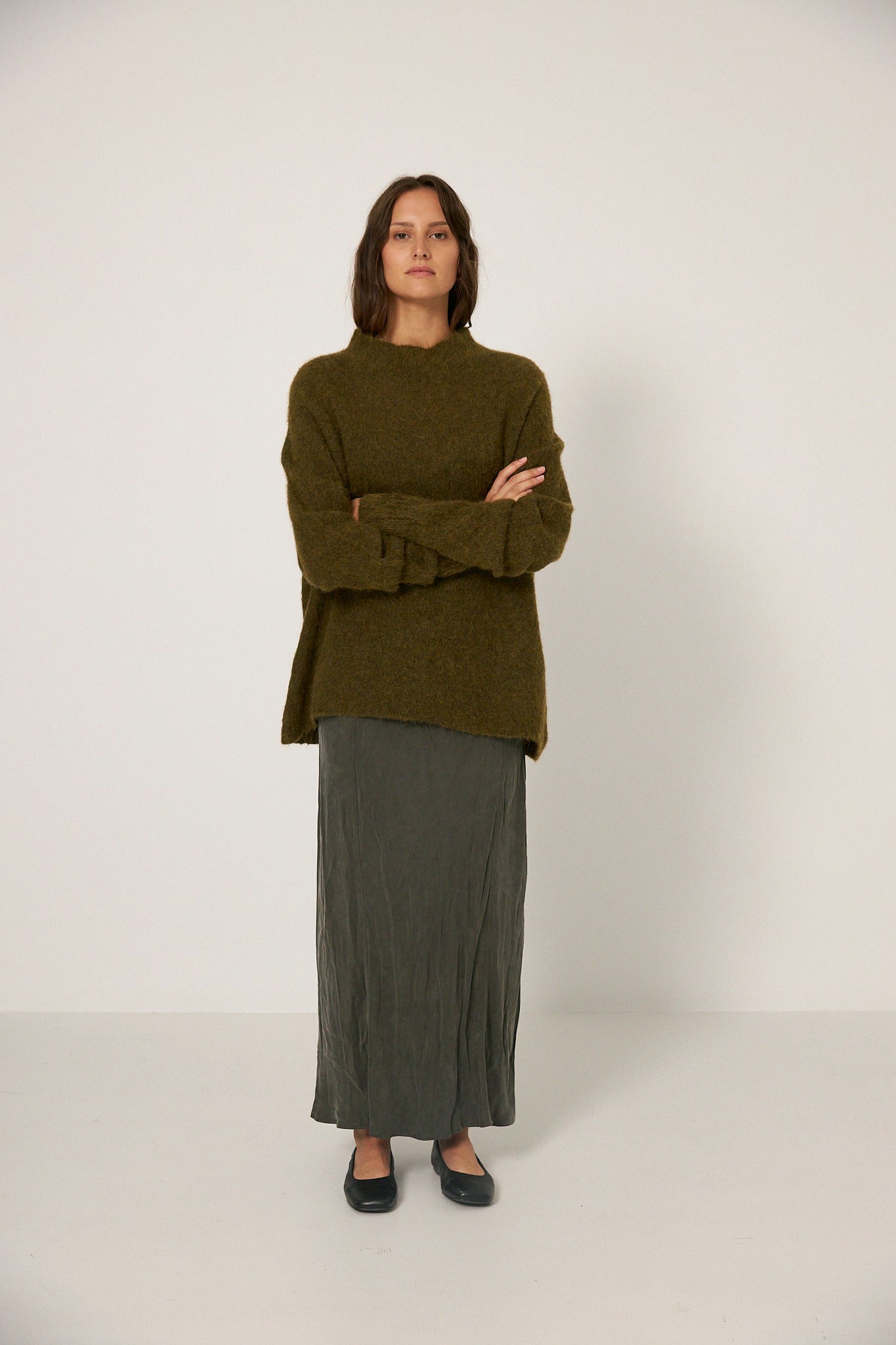 Francie Campfire Alpaca Knit Moss