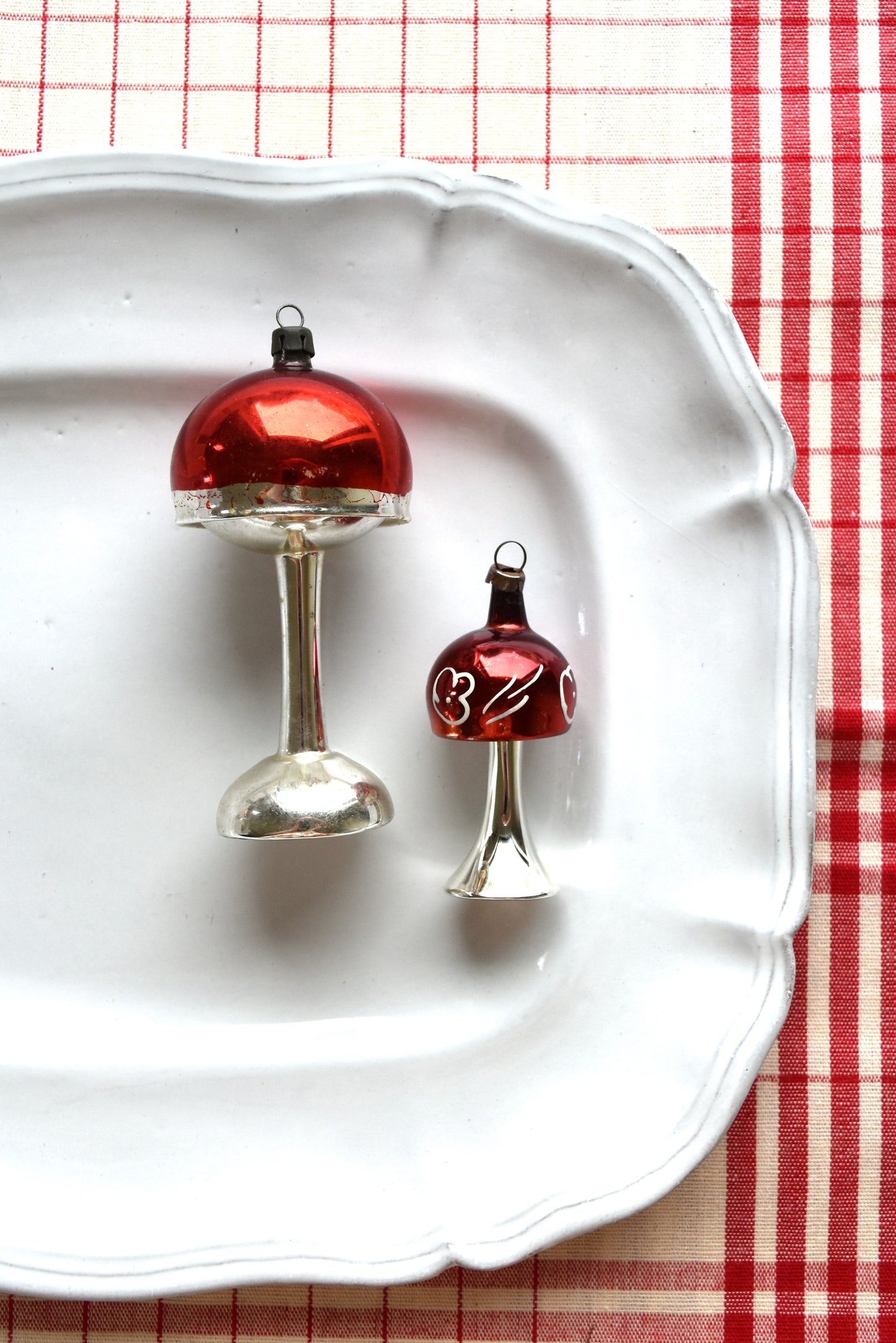 Vintage European Ornament - Standing Mushrooms