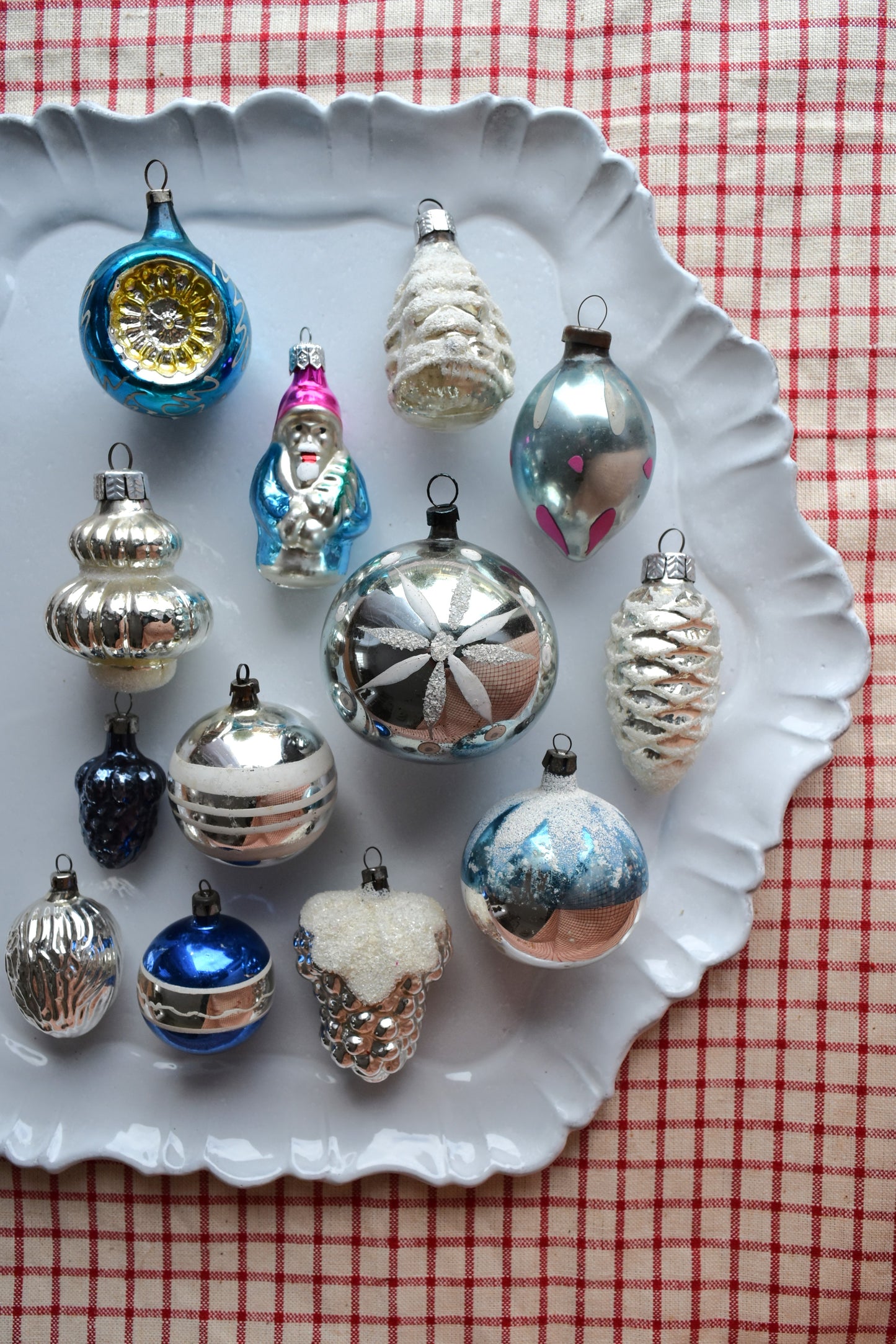 Vintage European Ornament Set - Blue I