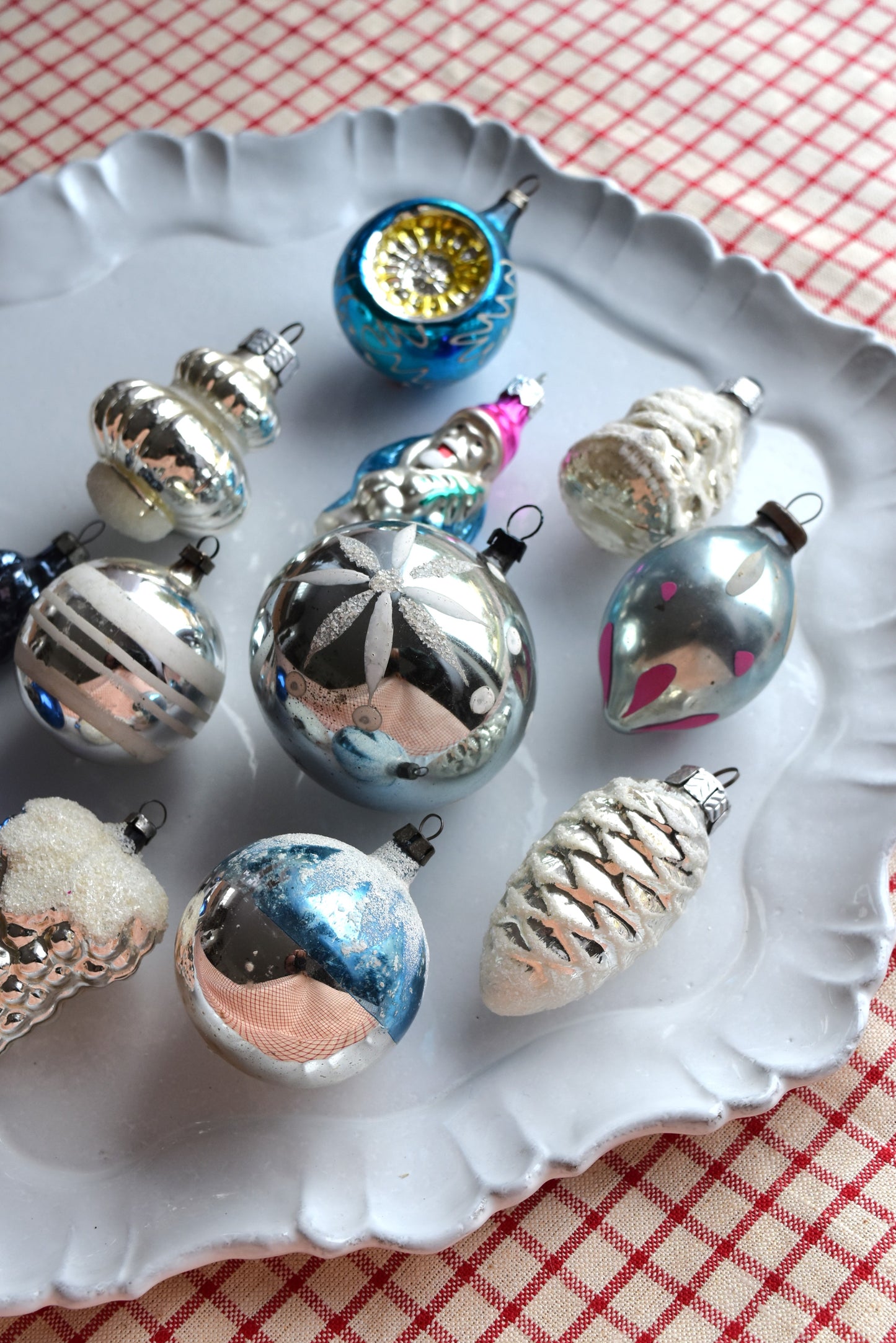 Vintage European Ornament Set - Blue I