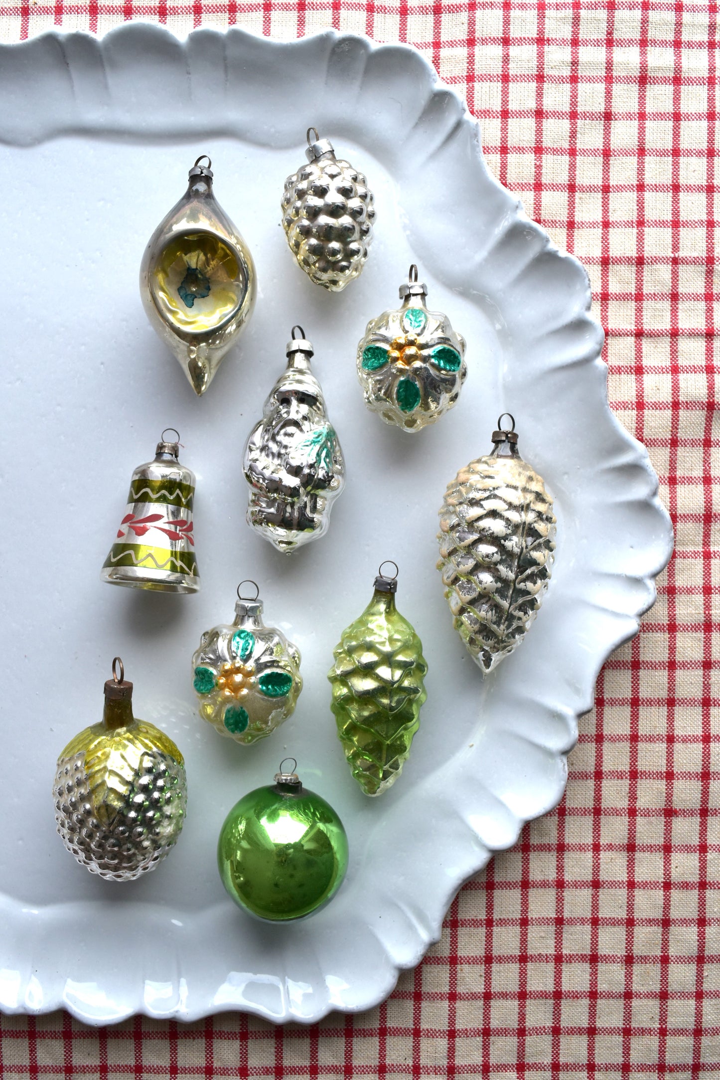 Vintage European Ornament Set - Green II