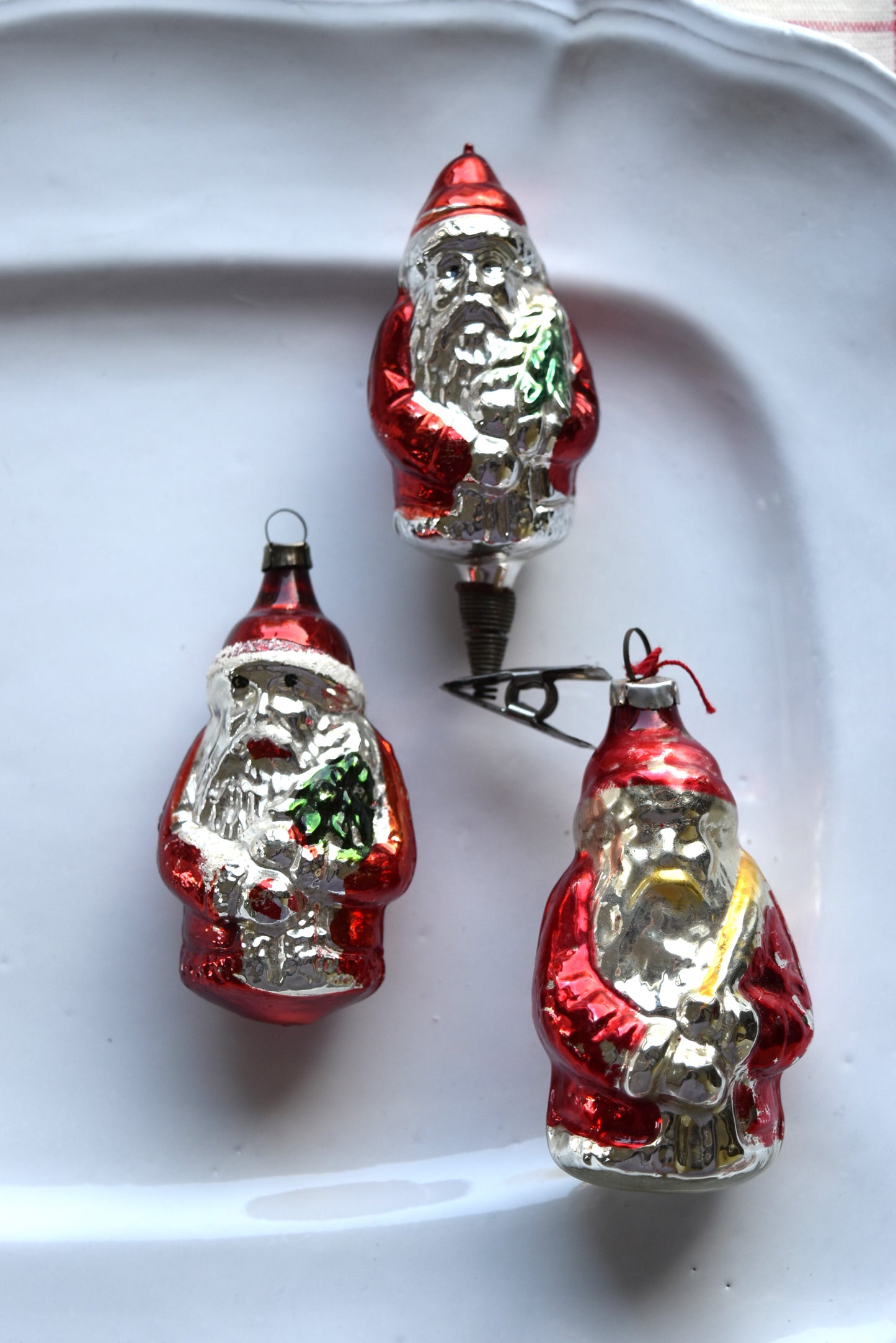 Vintage European Ornaments - Red Santas I