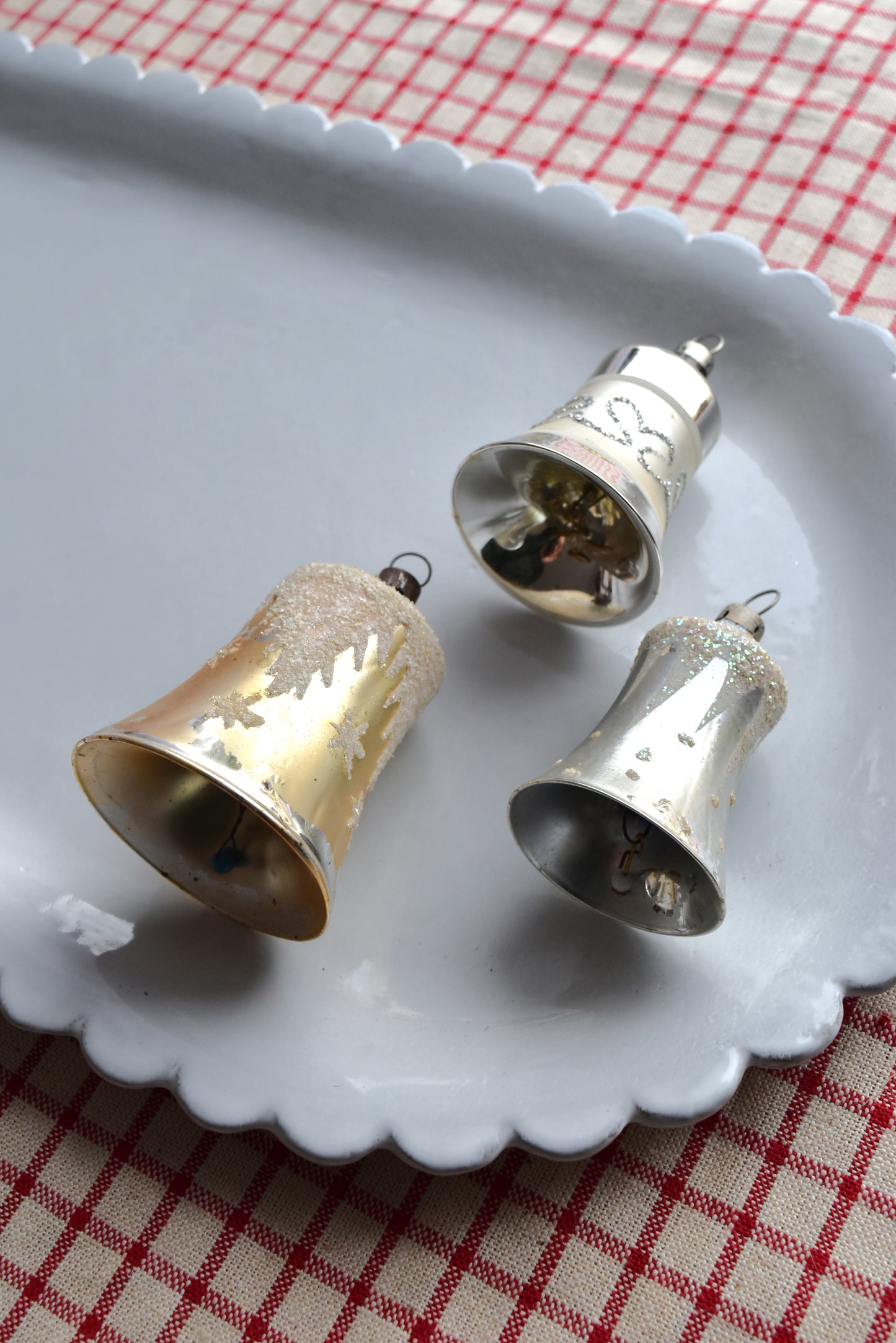 Vintage European Ornaments - Silver & Gold Bells