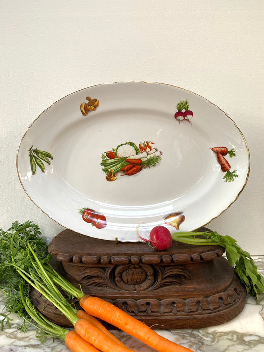 Vintage French "Milliat Frères" Vegetables - Large Oval Serving Platter