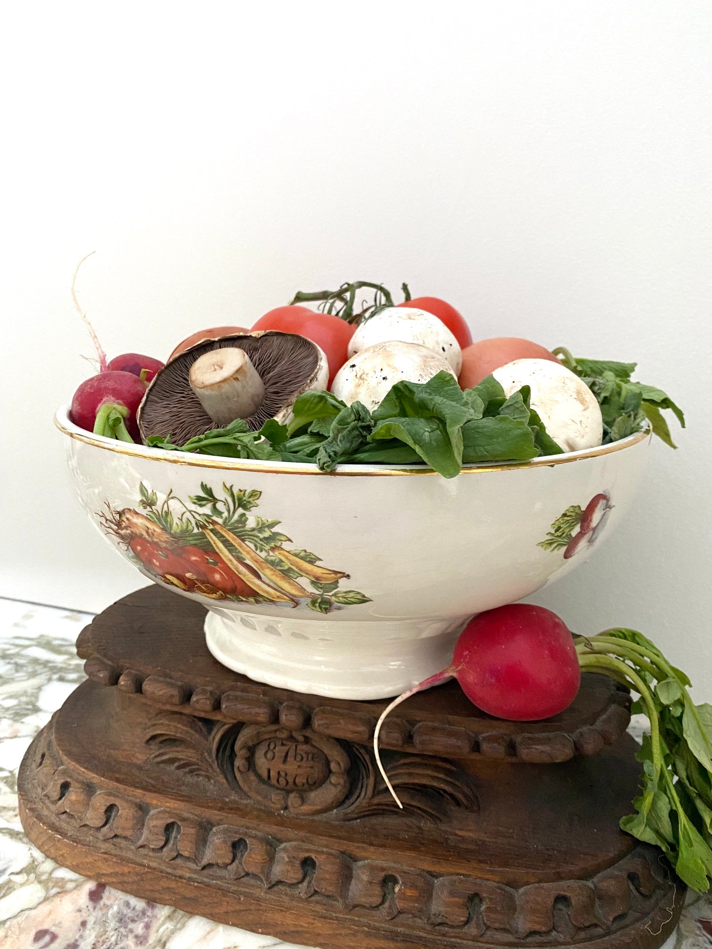 Vintage French "Milliat Frères" Vegetables - Large Salad Bowl