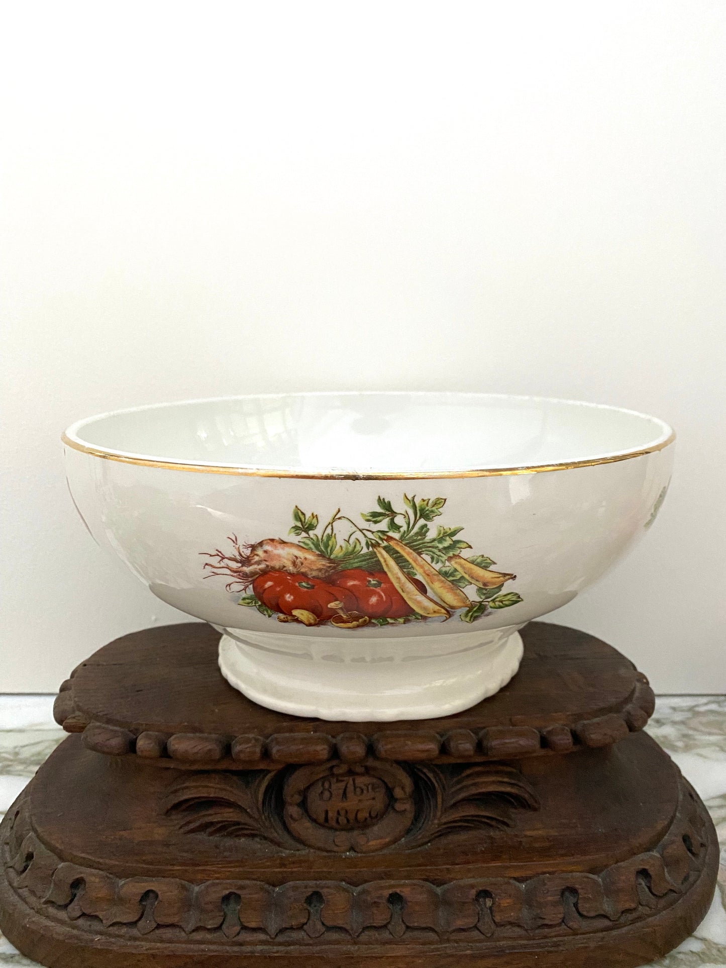 Vintage French "Milliat Frères" Vegetables - Large Salad Bowl