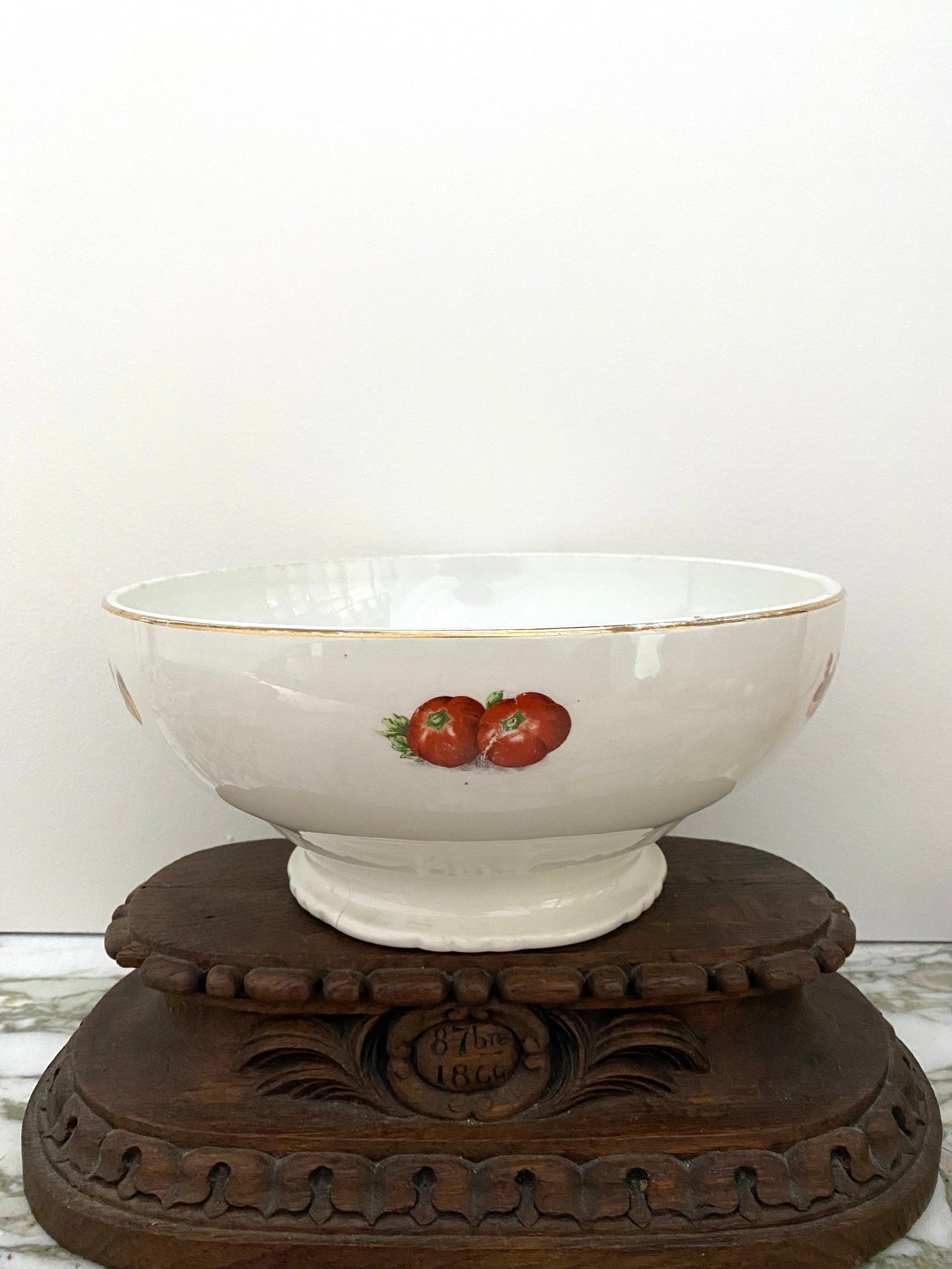 Vintage French "Milliat Frères" Vegetables - Large Salad Bowl