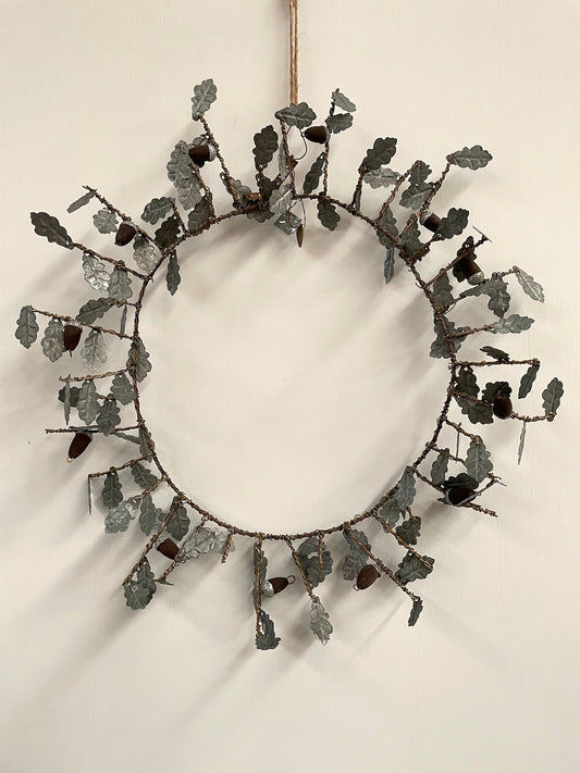 Walther & Co. Large Zinc Acorn Wreath