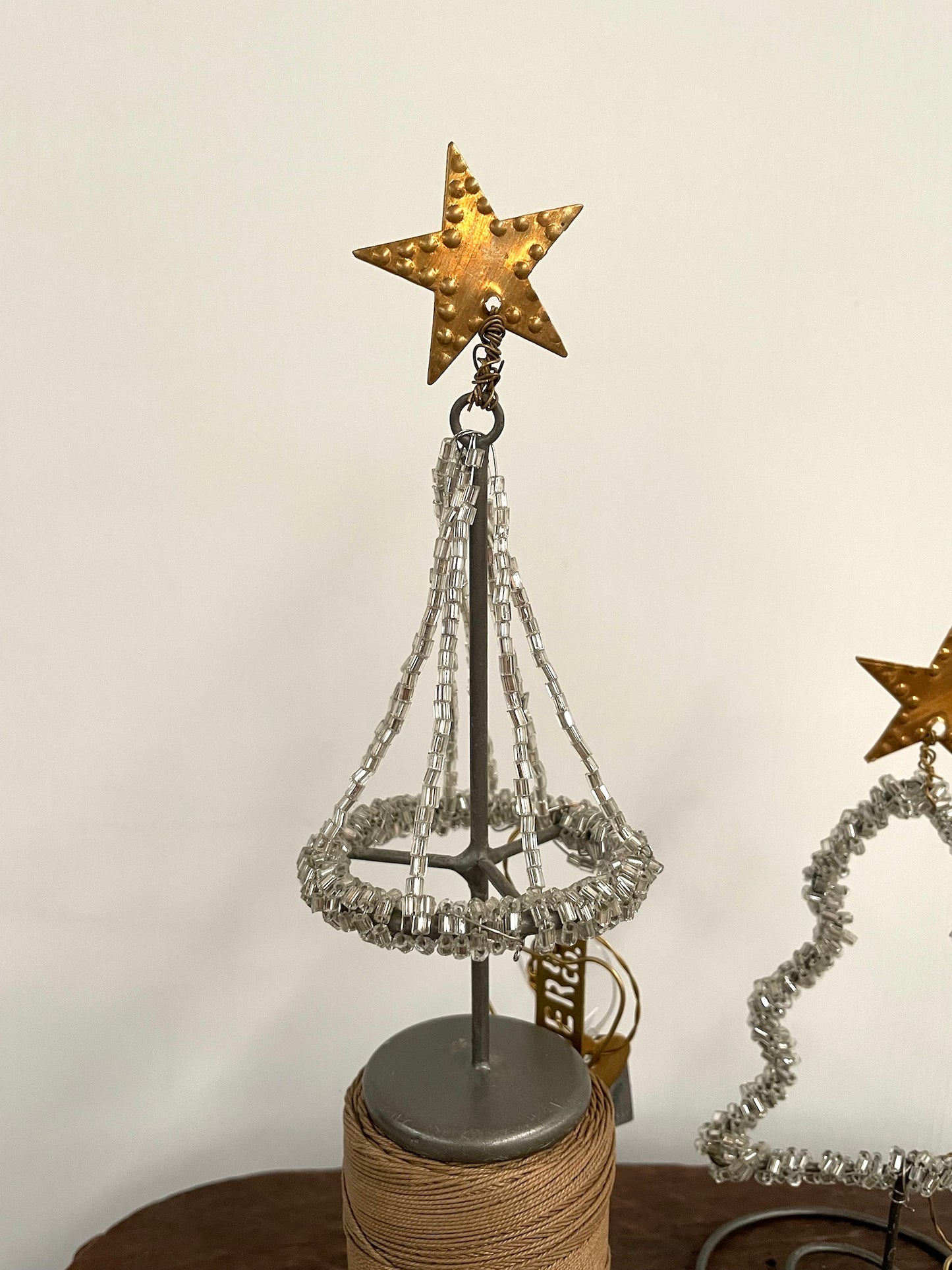 Walther & Co. Silver Beaded Standing Christmas Trees