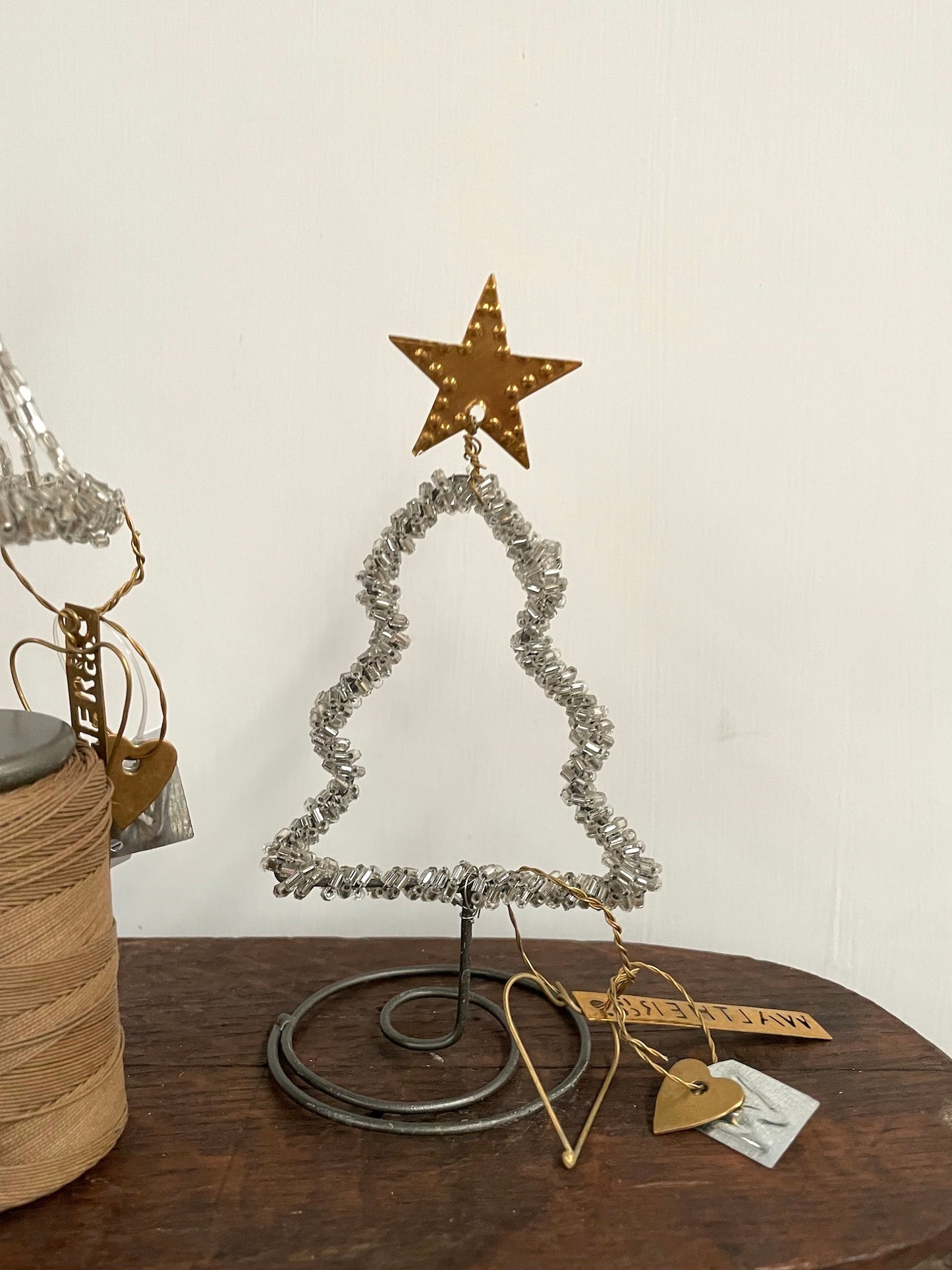 Walther & Co. Silver Beaded Standing Christmas Trees